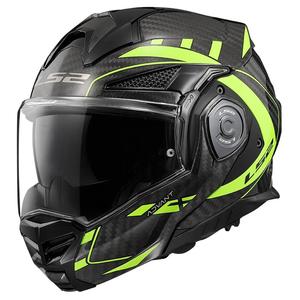 Casco de moto abatible LS2 FF901 Advant XC Future negro-amarillo fluo - II. calidad