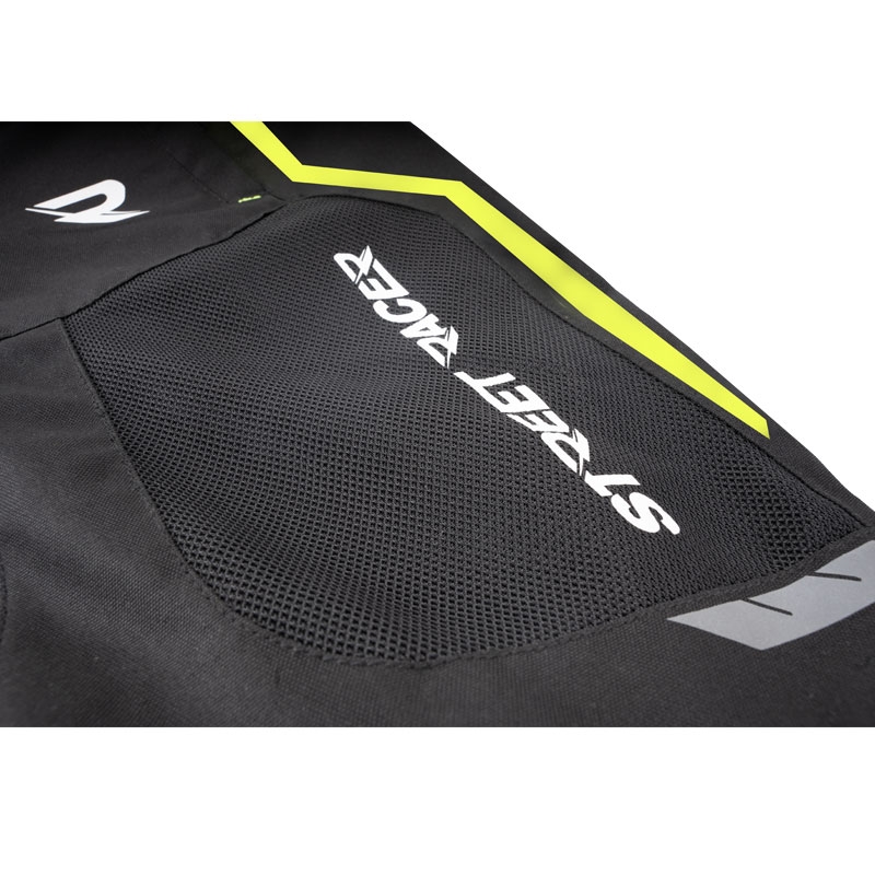 Pantalón de moto Street Racer Flex Air negro-amarillo fluo - 2ª calidad - II. calidad