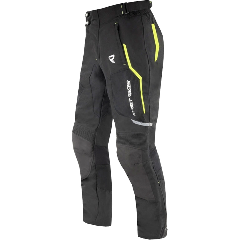 Pantalón de moto Street Racer Flex Air negro-amarillo fluo - 2ª calidad - II. calidad