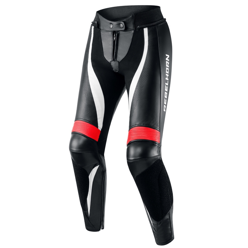 Pantalones de moto para mujer Rebelhorn Rebel blanco-rojo-negro - II. calidad