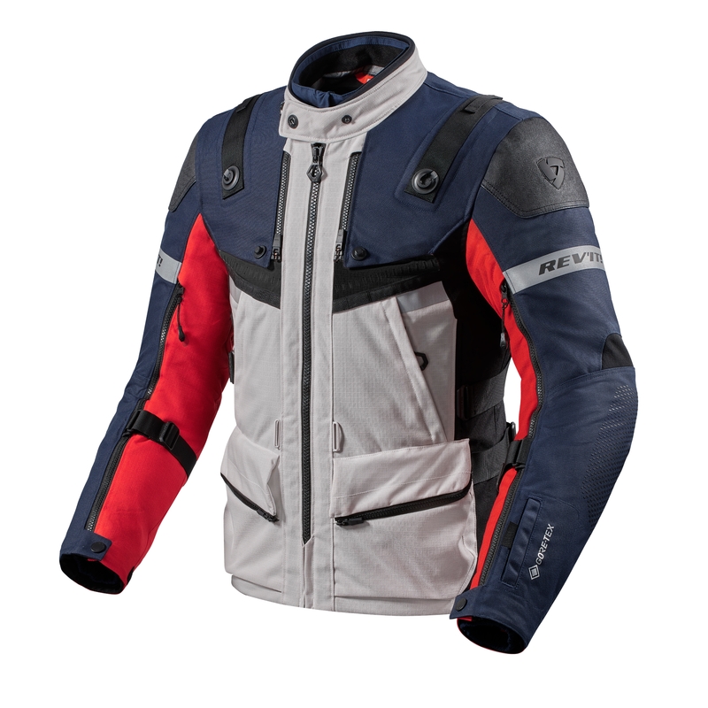 Chaqueta de moto Revit Defender 3 GTX rojo-azul - II. calidad