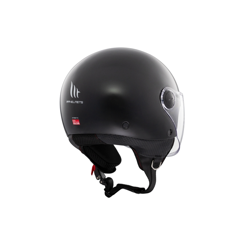 Casco de moto jet MT Street S negro brillante - II. calidad