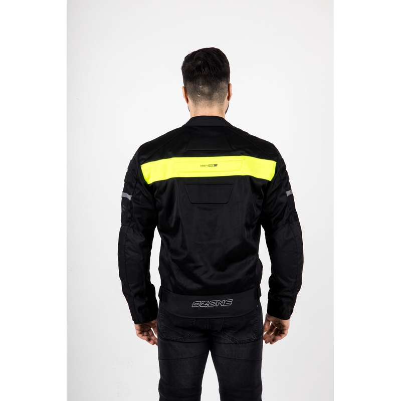 Chaqueta de moto Ozone Dart negro-amarillo fluo - 2ª calidad - II. calidad