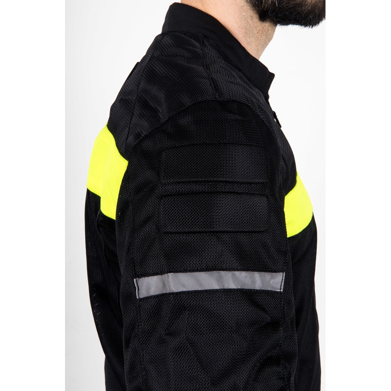 Chaqueta de moto Ozone Dart negro-amarillo fluo - 2ª calidad - II. calidad