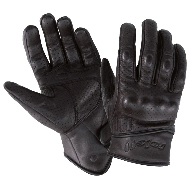 Guantes de moto Roleff Frankfurt negros - 2.ª calidad - II. calidad