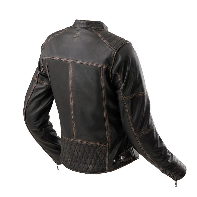 Chaqueta de moto de cuero para mujer Rebelhorn Hunter II marrón - 2ª calidad - II. calidad