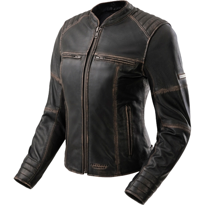 Chaqueta de moto de cuero para mujer Rebelhorn Hunter II marrón - 2ª calidad - II. calidad