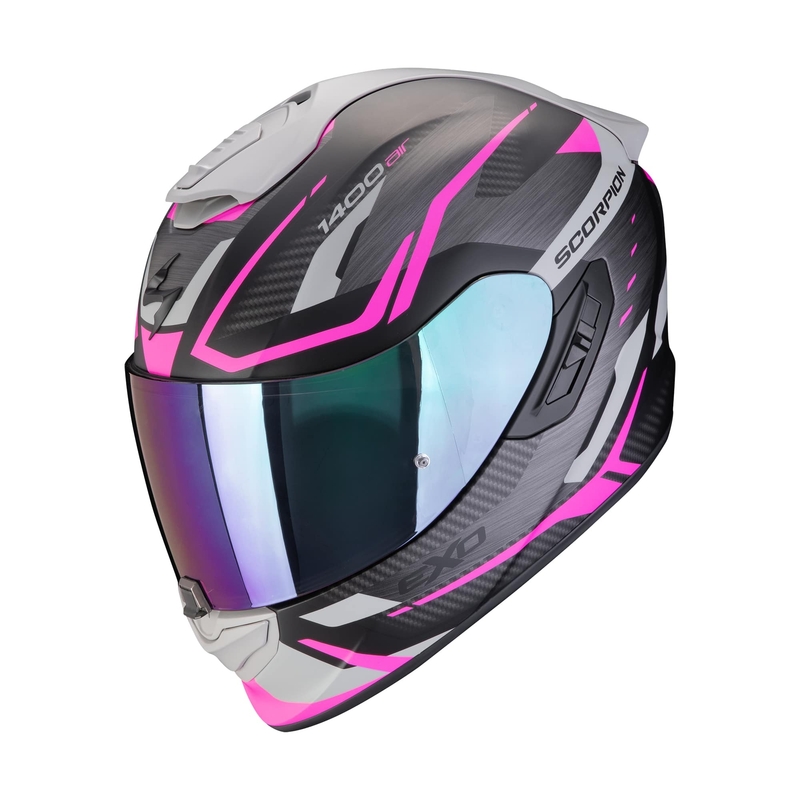 Casco integral de moto Scorpion EXO-1400 EVO II AIR ACCORD negro mate-rosa en oferta - 2ª calidad liquidación - II. calidad