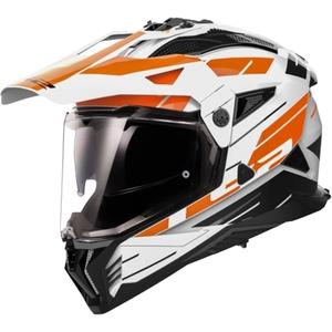 Casco moto enduro LS2 MX702 PIONEER II NAMIB blanco-naranja