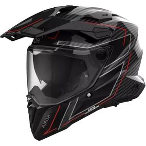 Casco de moto enduro Airoh Commander 2 Carbon Elegante negro-rojo