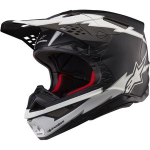 Casco de motocross Alpinestars Supertech S-M10 Ampress negro mate y blanco
