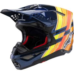 Casco de motocross Alpinestars Supertech S-M10 TROY LEE DESIGNS azul perla-naranja fluo-amarillo-rojo