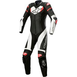 Mono de cuero Alpinestars de una pieza para mujer Alpinestars STELLA GP PLUS 2 Negro-Blanco-Rojo Flúo