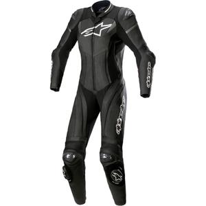 Mono de cuero de una pieza para mujer Alpinestars STELLA GP PLUS 2 Negro-Blanco-Gris metalizado