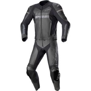 Mono de moto Alpinestars GP Force Chaser TECH-AIR 5 compatible negro-negro de dos piezas de cuero