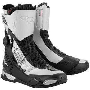 Botas de moto Alpinestars SP-X BOA negras y plateadas