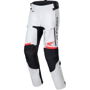 Pantalones de moto Alpinestars Bogota PRO Drystar Honda gris claro-rojo fluo-negro