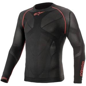 Camiseta térmica de manga larga Alpinestars Ride Tech Summer negra y roja