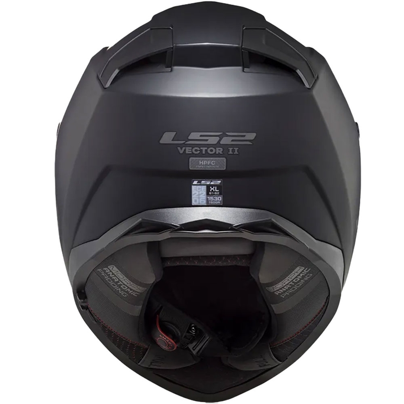 Casco integral de motocicleta LS2 FF811 Vector II Negro sólido mate