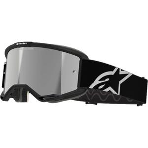 Gafas de motocross Alpinestars Vision 5 Corp negras con lente plateada espejada