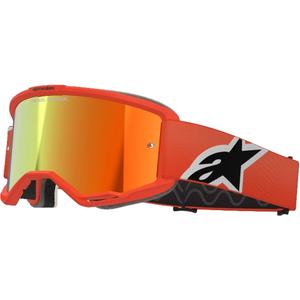 Gafas de motocross Alpinestars Vision 5 Corp naranja con lente roja espejada