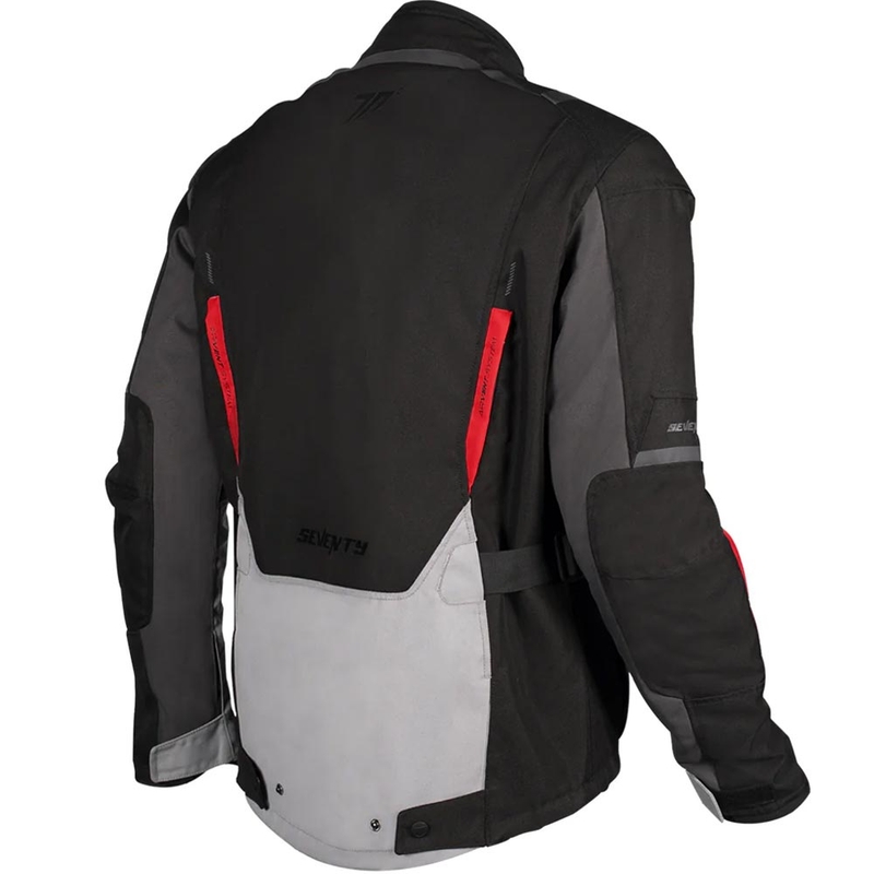 Chaqueta de moto Seventy Degrees SD-JT83 Tonale negra, gris y roja