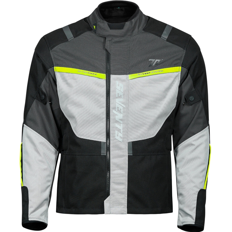 Chaqueta de moto para mujer Seventy Degrees SD-JT85 Tonale negro-gris-amarillo fluo