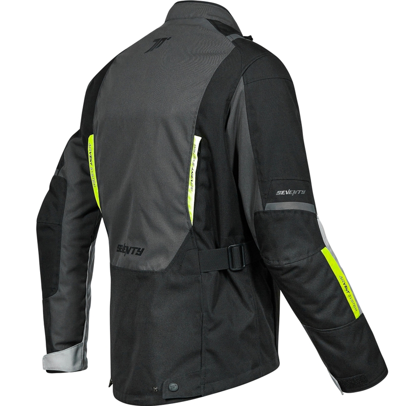 Chaqueta de moto para mujer Seventy Degrees SD-JT85 Tonale negro-gris-amarillo fluo