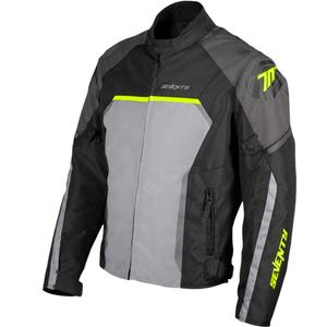 Chaqueta de moto Seventy Degrees SD-JR65 Piston en negro, gris y amarillo fluorescente