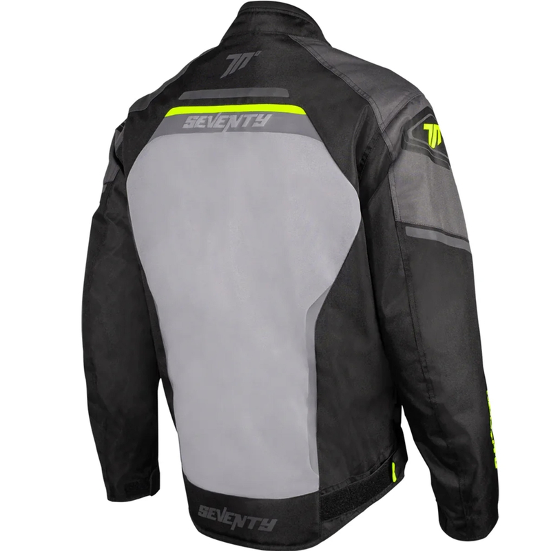 Chaqueta de moto Seventy Degrees SD-JR65 Piston en negro, gris y amarillo fluorescente