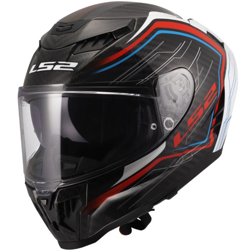 Casco integral de moto LS2 FF807 Dragon Subic blanco-azul-rojo