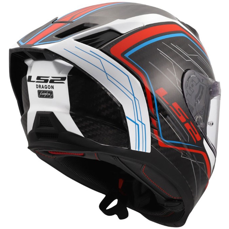 Casco integral de moto LS2 FF807 Dragon Subic blanco-azul-rojo