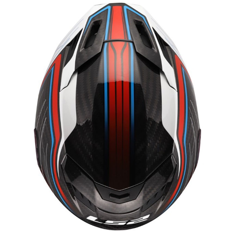 Casco integral de moto LS2 FF807 Dragon Subic blanco-azul-rojo