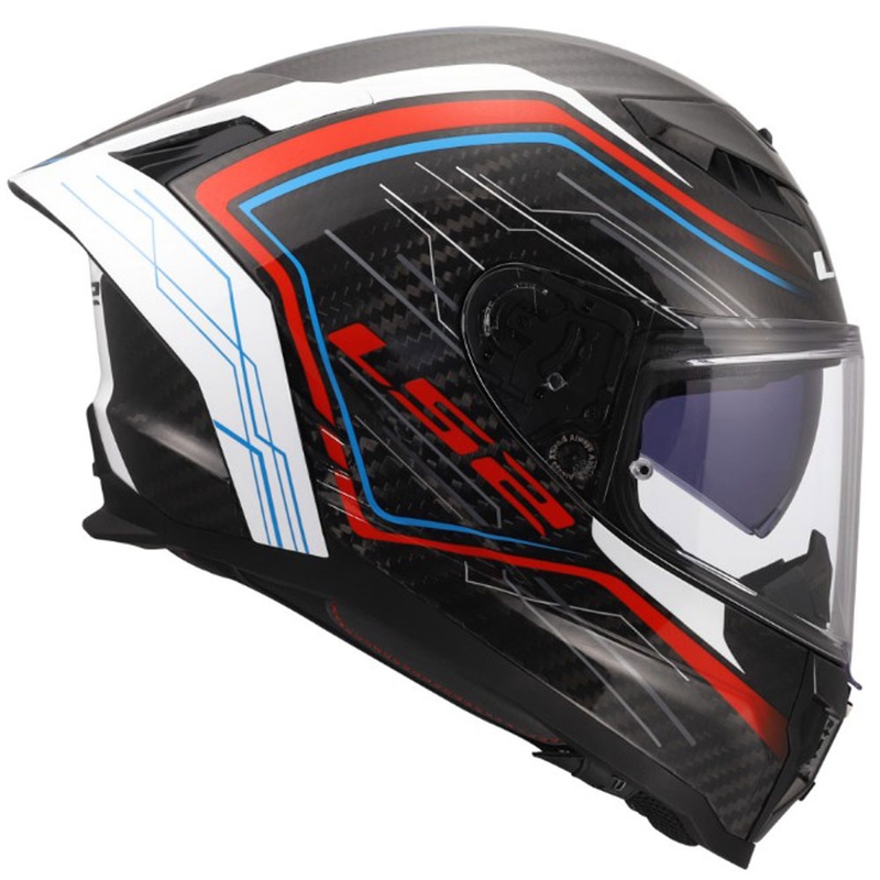 Casco integral de moto LS2 FF807 Dragon Subic blanco-azul-rojo