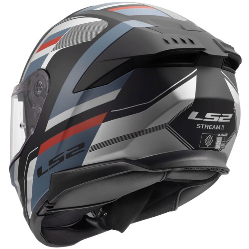 Casco integral de motocicleta LS2 FF808 Stream II Vintage negro-petróleo