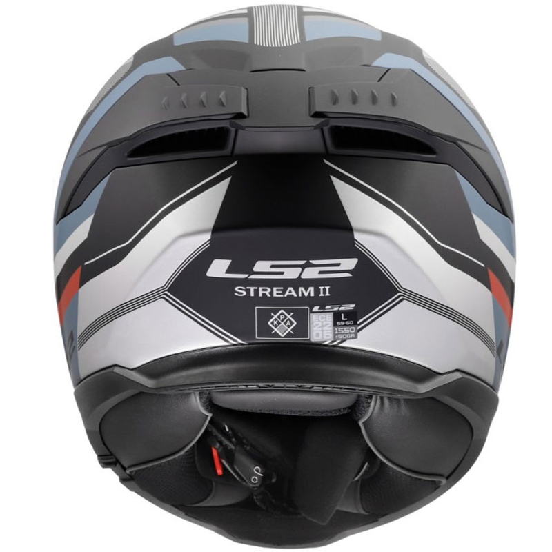 Casco integral de motocicleta LS2 FF808 Stream II Vintage negro-petróleo