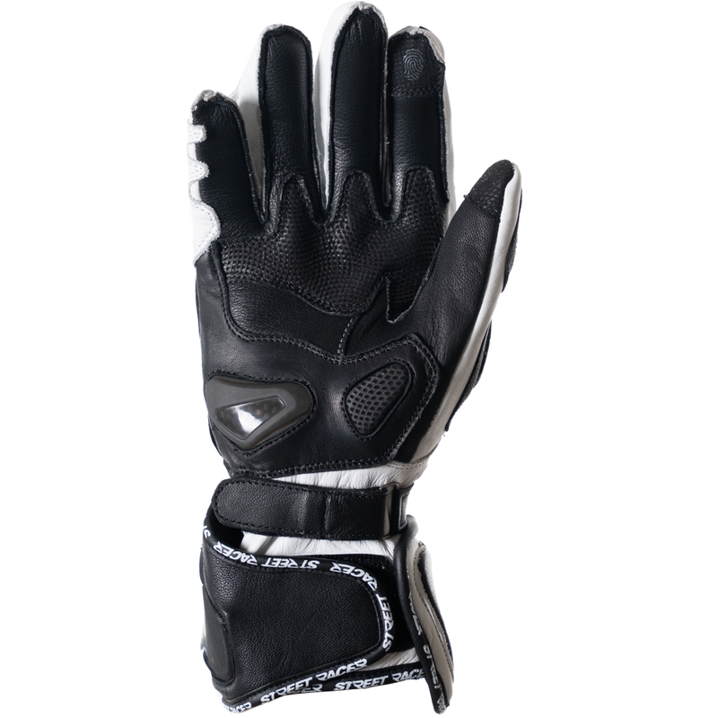 Guantes de moto Street Racer Virus 2 en blanco y negro