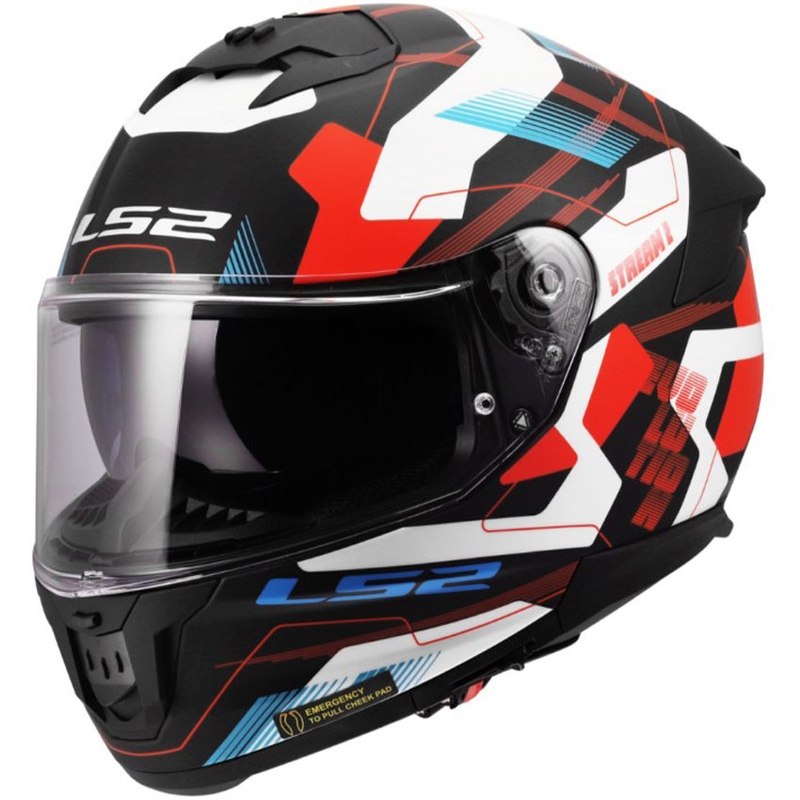 Casco integral de moto LS2 FF808 Stream II Mika blanco mate-azul