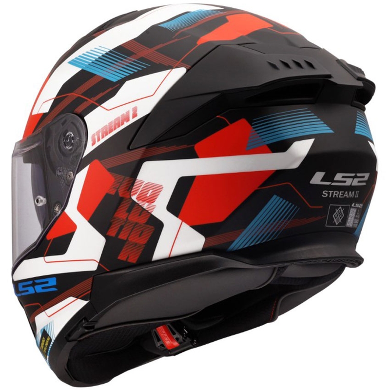 Casco integral de moto LS2 FF808 Stream II Mika blanco mate-azul