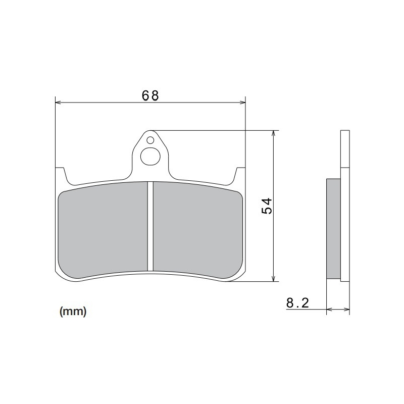 Pastillas de freno NISSIN compuesto semimetálico 68x54x8,2 mm 2 uds