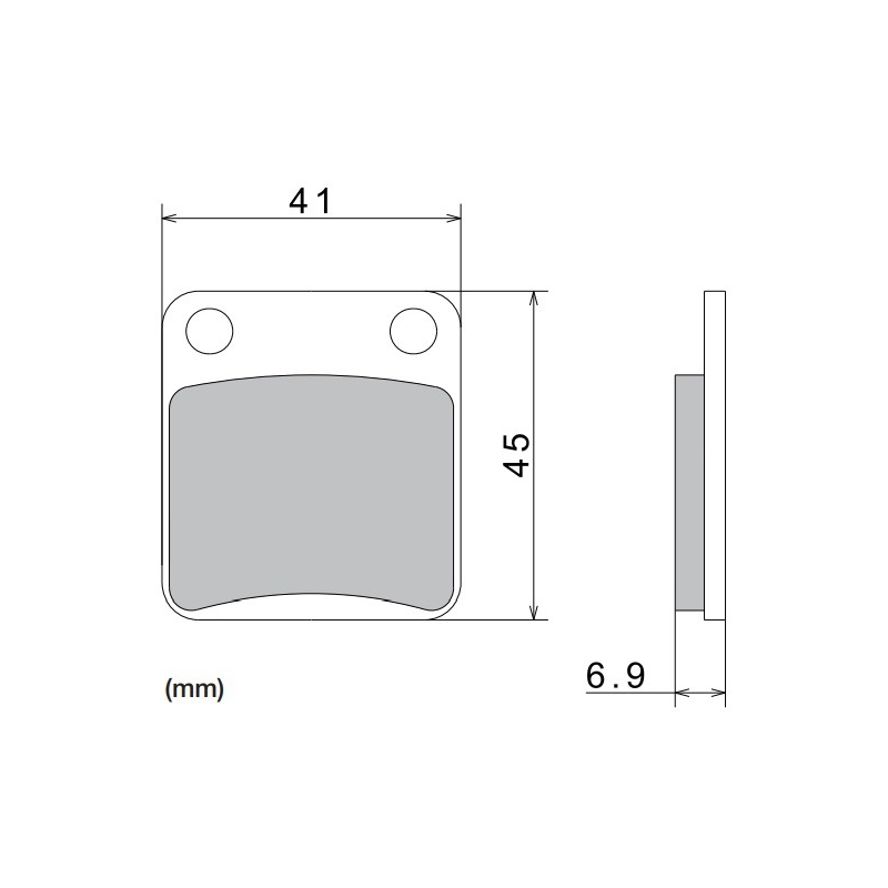 Pastillas de freno NISSIN compuesto semimetálico 41x45x6,9 mm 2 uds