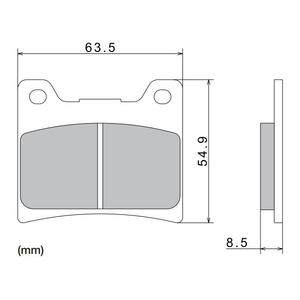 Pastillas de freno NISSIN compuesto semimetálico 63,5x54,9x8,5 mm 2 uds
