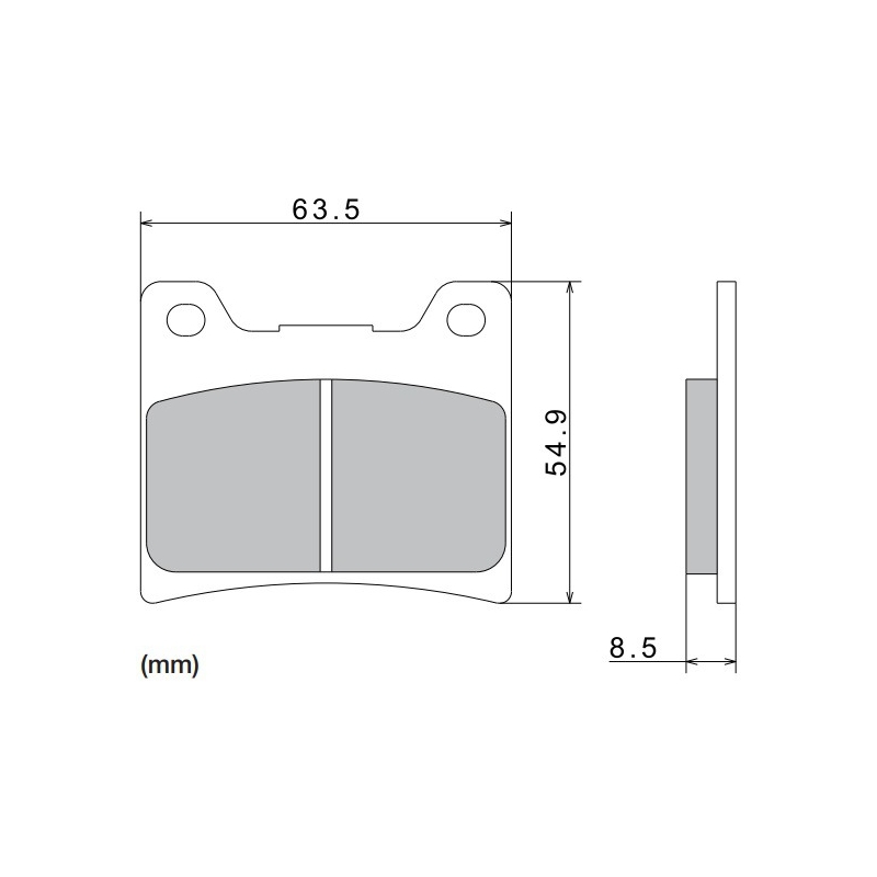 Pastillas de freno NISSIN compuesto semimetálico 63,5x54,9x8,5 mm 2 uds