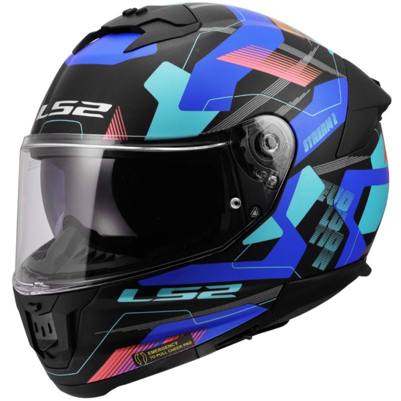 Casco integral de moto LS2 FF808 Stream II Mika negro mate-azul