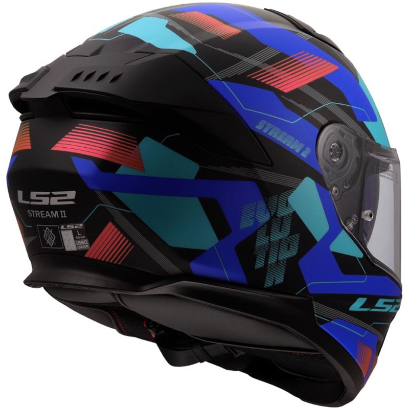 Casco integral de moto LS2 FF808 Stream II Mika negro mate-azul