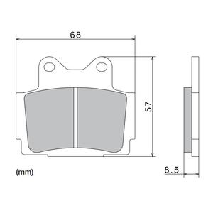 Pastillas de freno NISSIN compuesto semimetálico 68x57x8,5 mm 2 uds