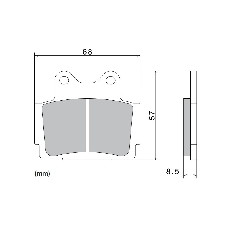 Pastillas de freno NISSIN compuesto semimetálico 68x57x8,5 mm 2 uds