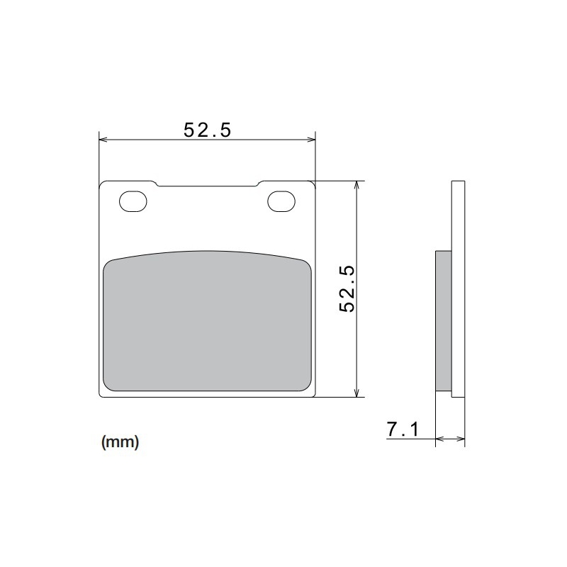 Pastillas de freno NISSIN compuesto semimetálico 52,5x52,x7,1 mm 2 uds