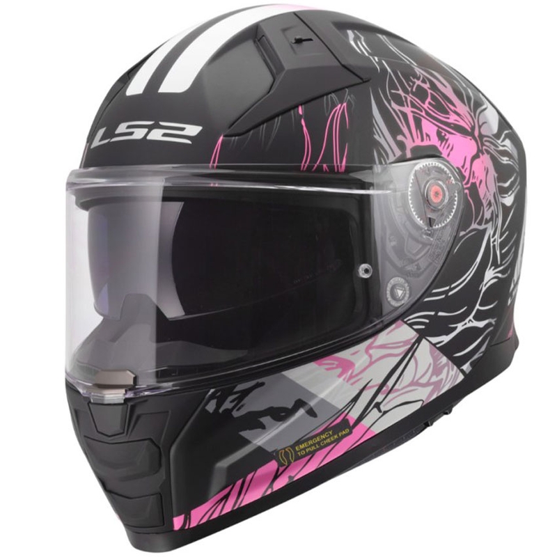 Casco integral de motocicleta LS2 FF811 Vector II Darflo negro mate-rosa