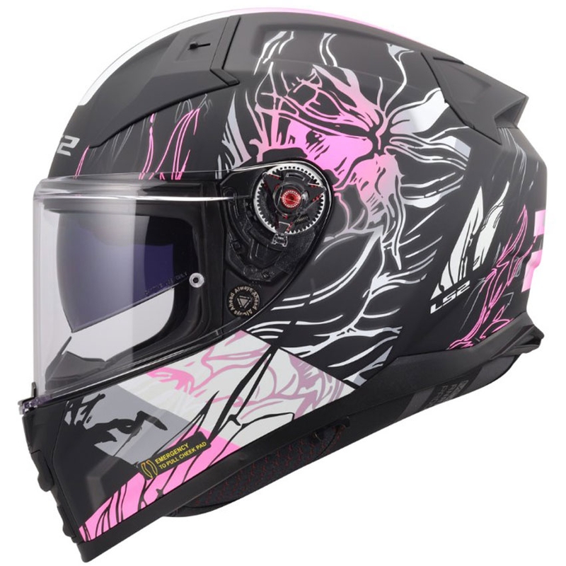 Casco integral de motocicleta LS2 FF811 Vector II Darflo negro mate-rosa